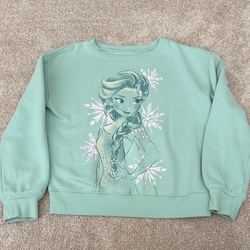Jumping Beans Disney Kids Sweatshirt with Elsa Snowflake Design